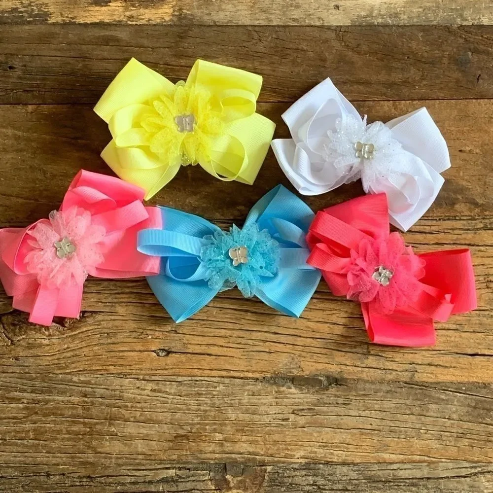 Oversized girl  baby hair bows 5 pc bundle